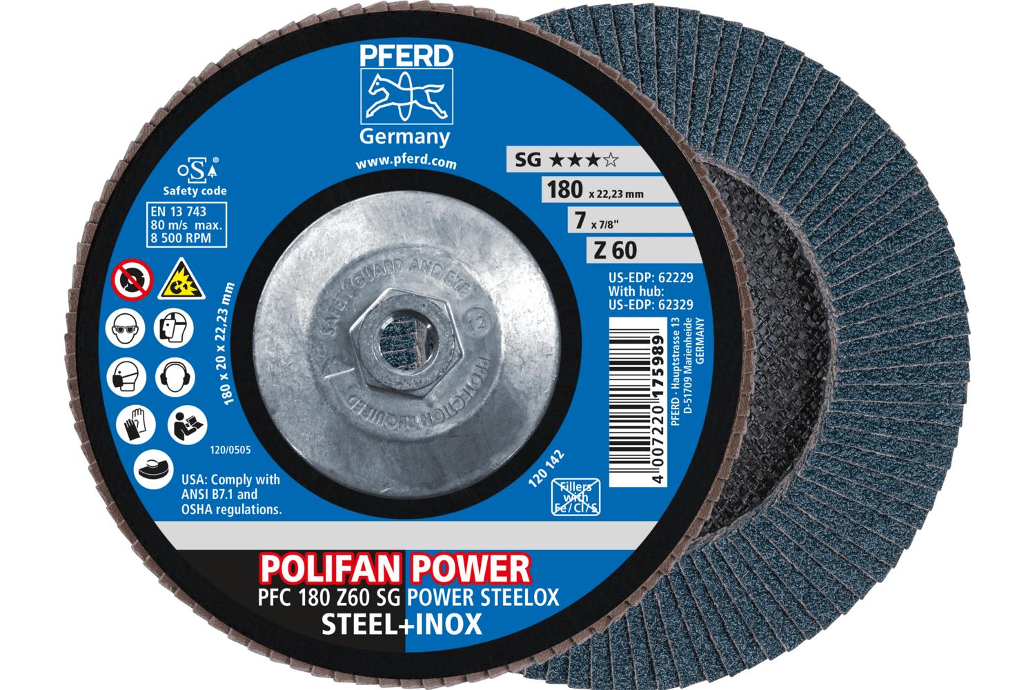 FLAP DISC 7 X 5/8-11 60 SG ZIRC