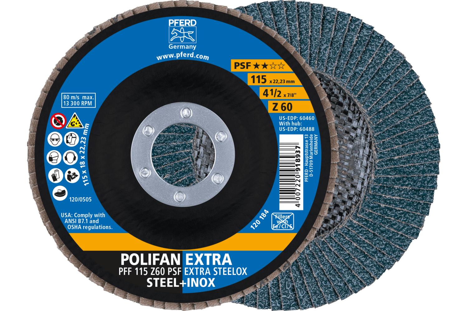 DISC FLAP 4-1/2 X 7/8 60X Z PSF TY 27