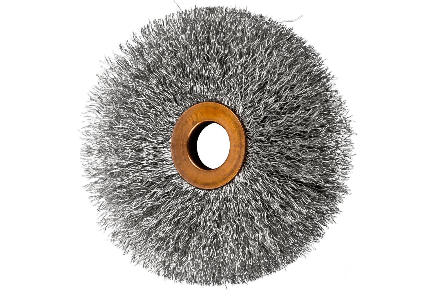 BRUSH WHL 3IN 5/8IN 0.008IN CRIMPED 1IN