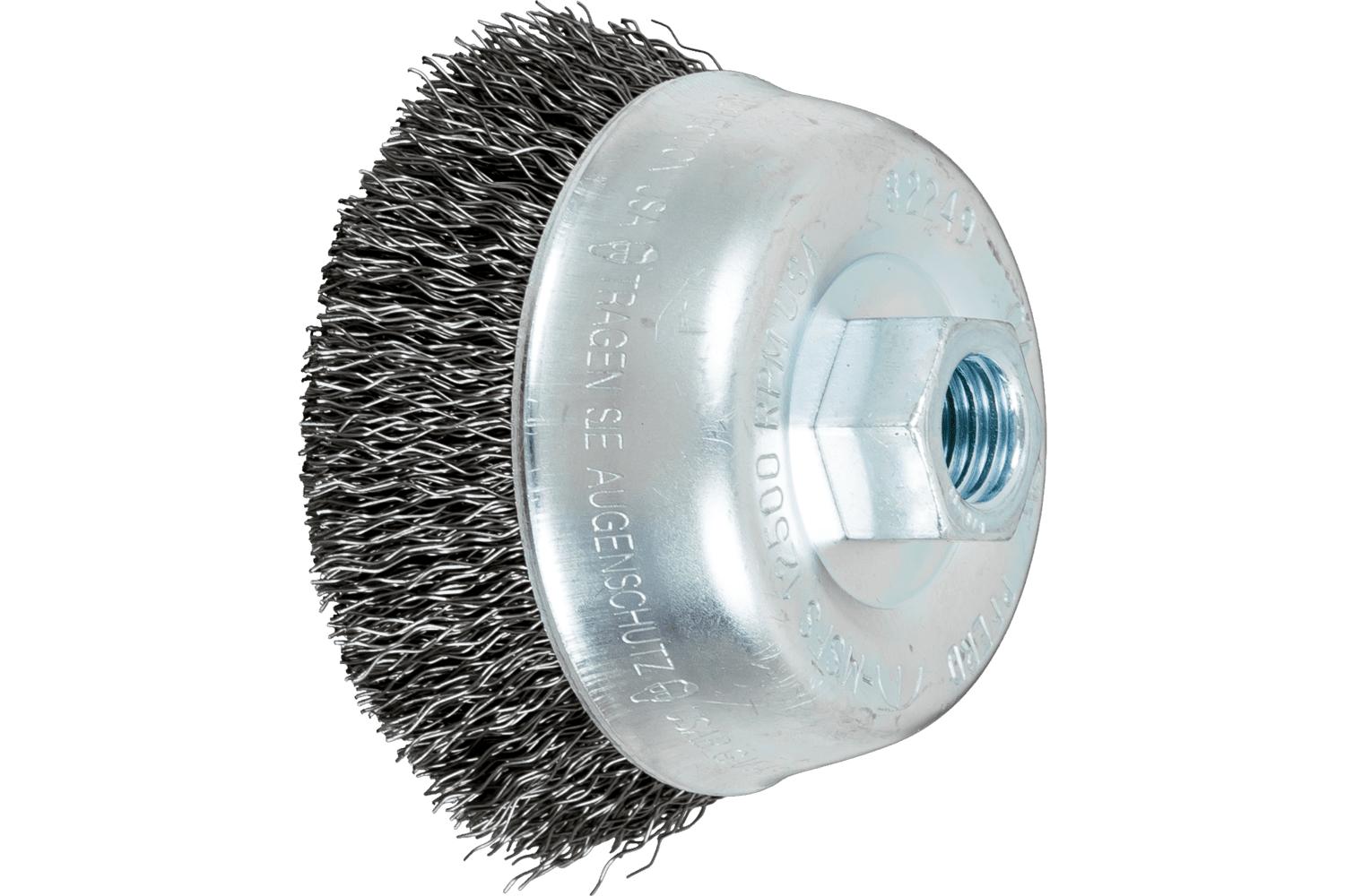 3-1/2IN CRMPD WIRE CUP BRUSH .014 CS 5/8
