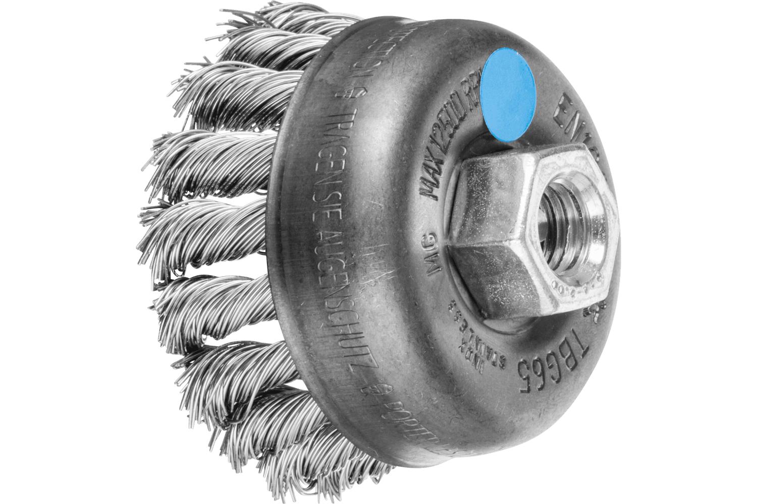 2-3/4IN KNT WIRE CUP BRUSH .020 SS 5/8-1