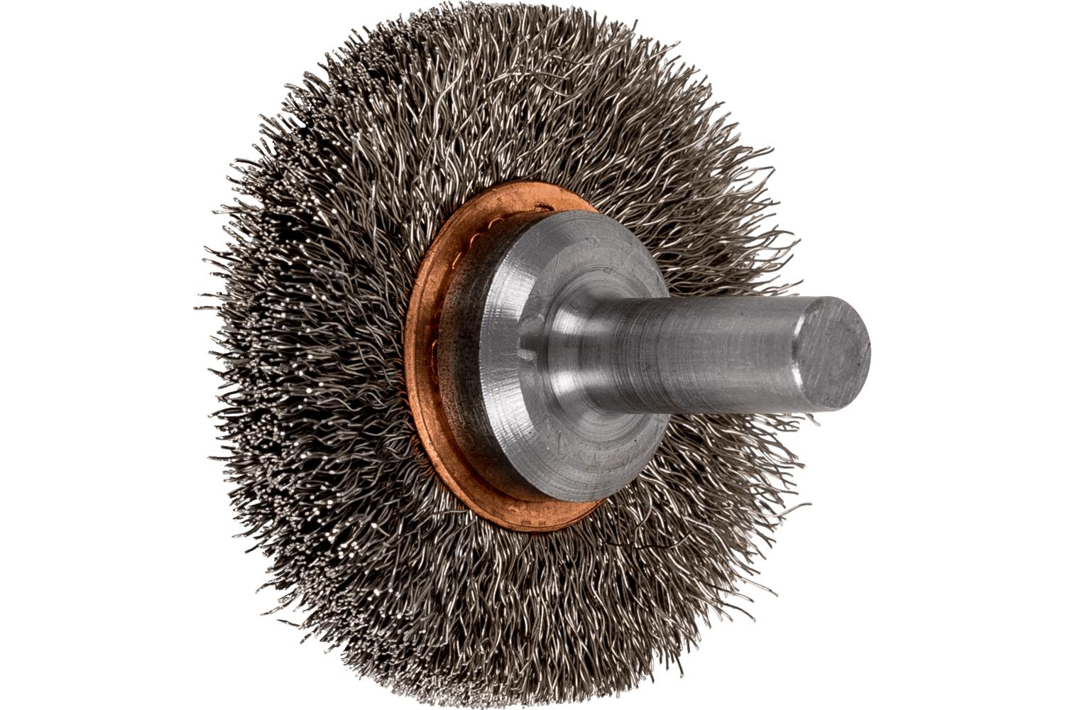 1-1/2IN CRMPD WIRE WHL BRUSH .006 SS 1/4