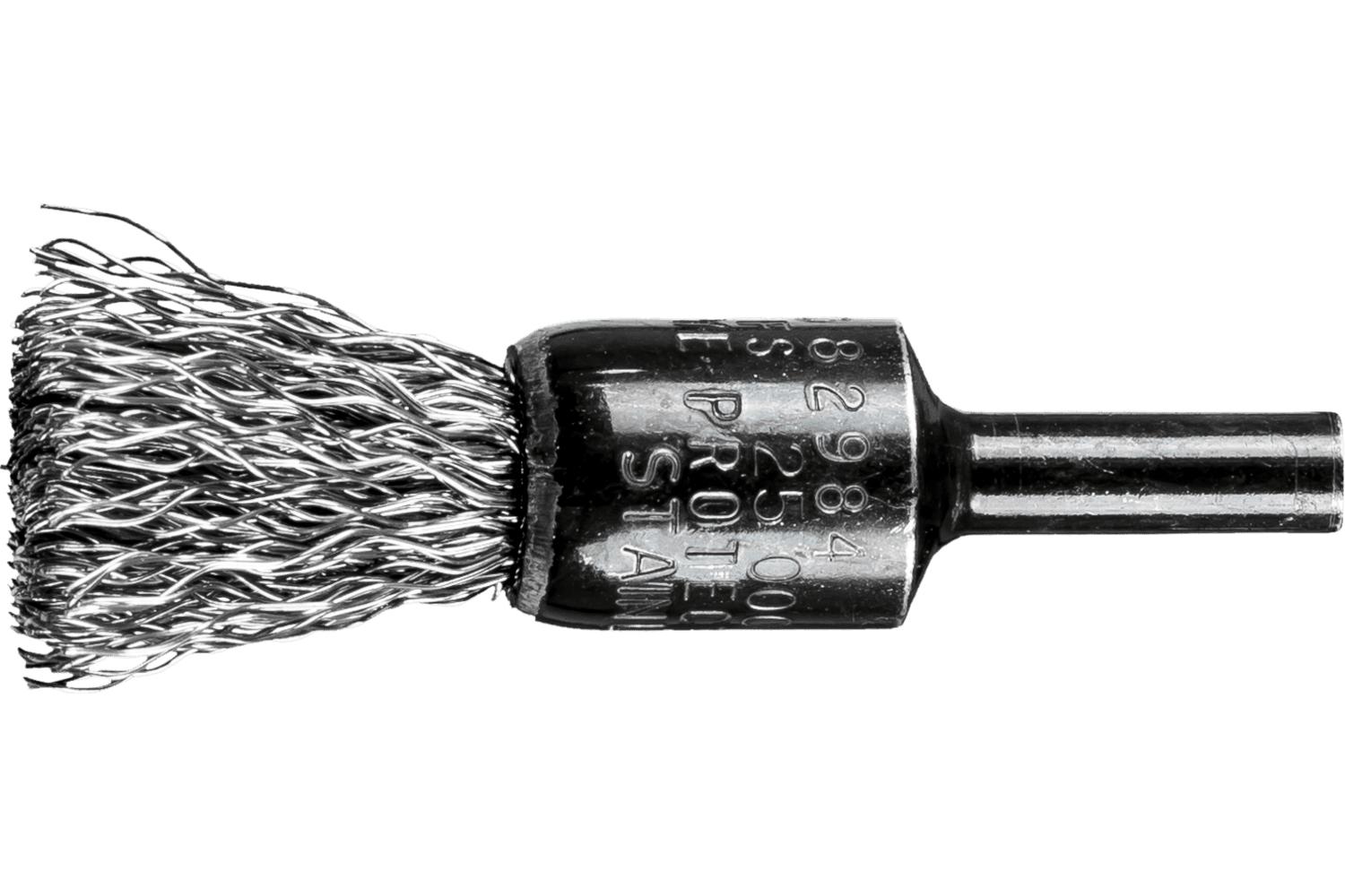1/2IN CRMPD WIRE END BRUSH .014 SS 1/4IN