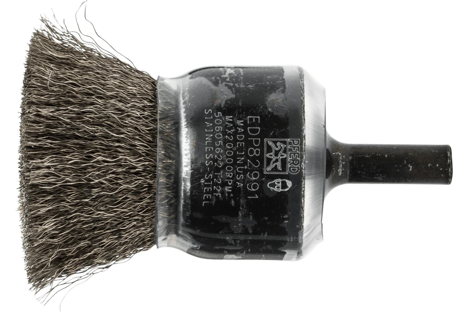 1IN CRMPD WIRE END BRUSH .006 SS 1/4IN S