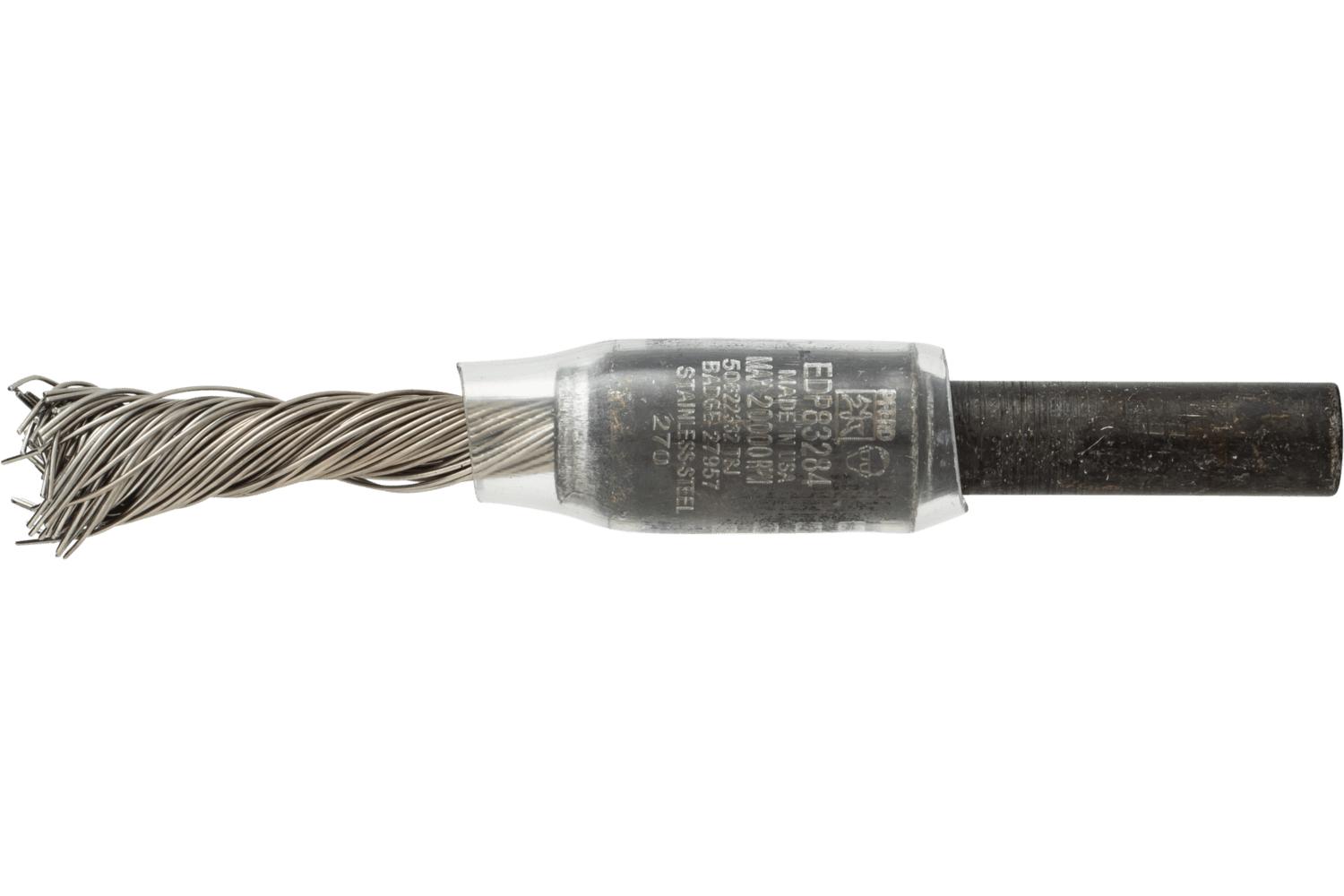 BRUSH END KNT SNGL TWST 1/4 DIA .014SS