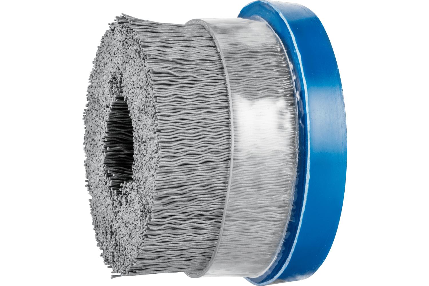 PFERD M-BRAD® 79184125 Crimped High Density Round Composite Disc Brush, 3 in Dia Brush, 7/8 in, 0.022 in, Nylon/Silicon Carbide Fill