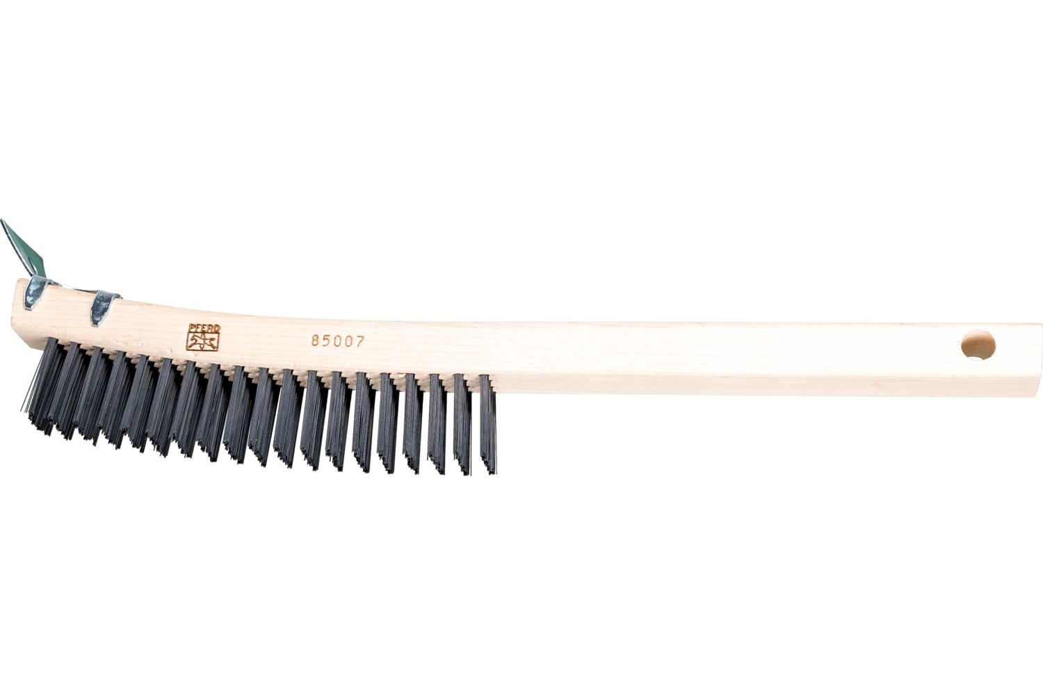BRUSH CRVD HNDL W/SCRAPER 4X19 ROW