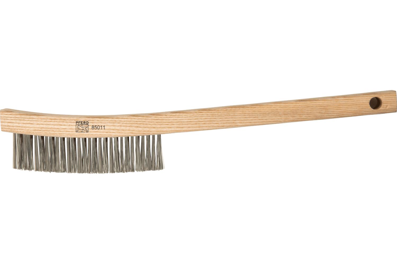 BRUSH CRVD HNDL3X14 ROW SS WOOD BLOCK