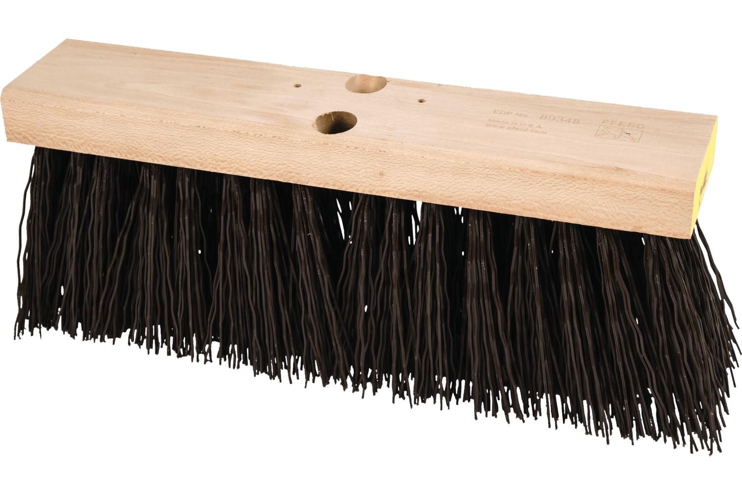 16IN HVY DTY STREET BROOM HEAD BRWN PLST