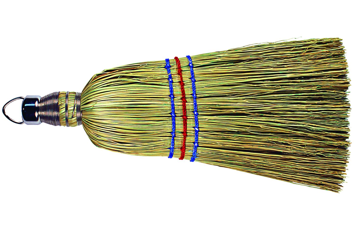 PFERD 79189378 Whisk Broom, Selected Corn Bristle, 4-1/2 in W, 4-1/2 in L Trim, Metal Handle, 10 in OAL