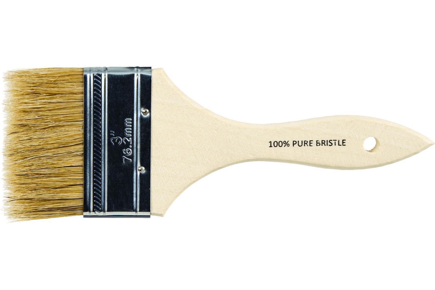 BRUSH CHIP 3IN W/WOOD HANDLE