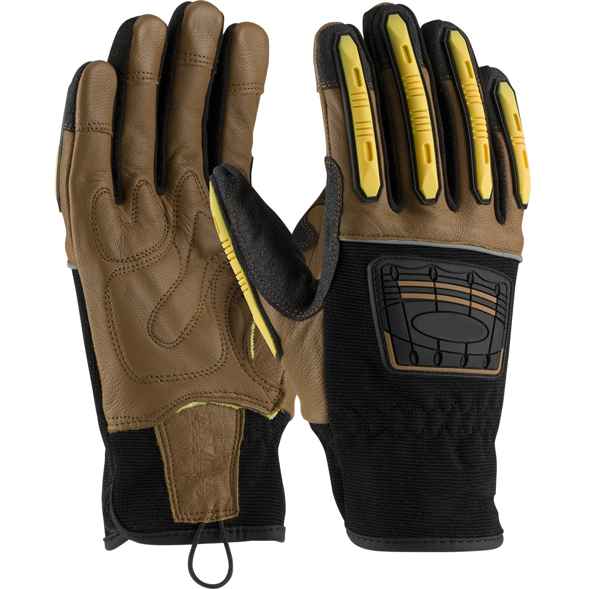 GLOVES GP LTHR PALM/WORK 2XL BK/BR