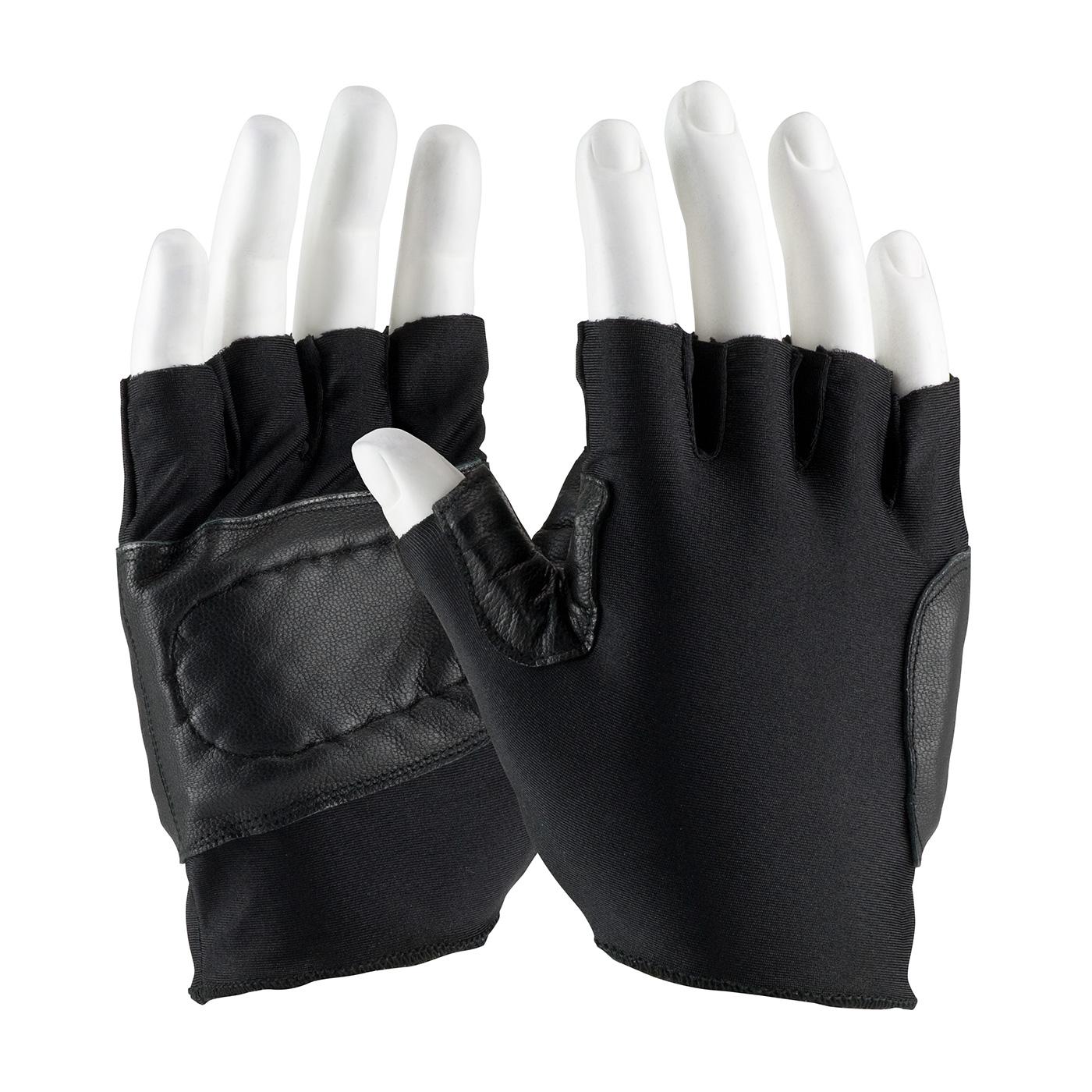GLOVES LFT XL GOATSKIN LTHR/NYL NYL BK