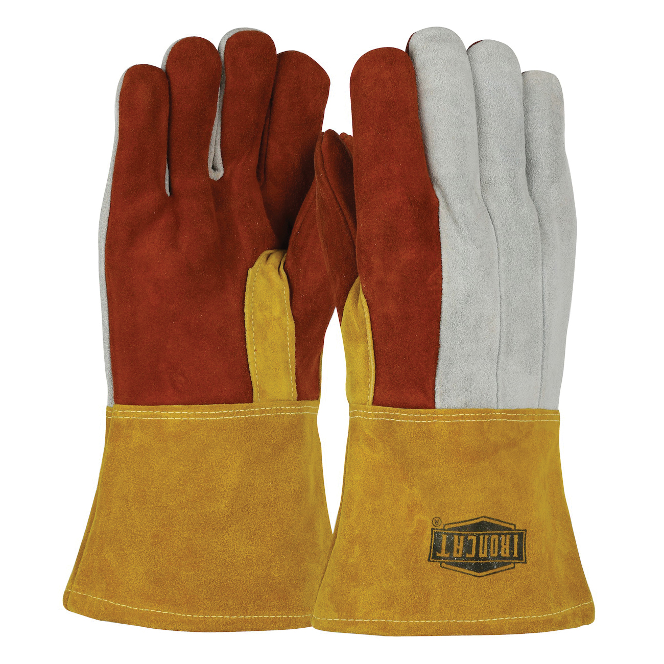 GLOVES WELDING L BK/BR/GRA COTTON SOCK