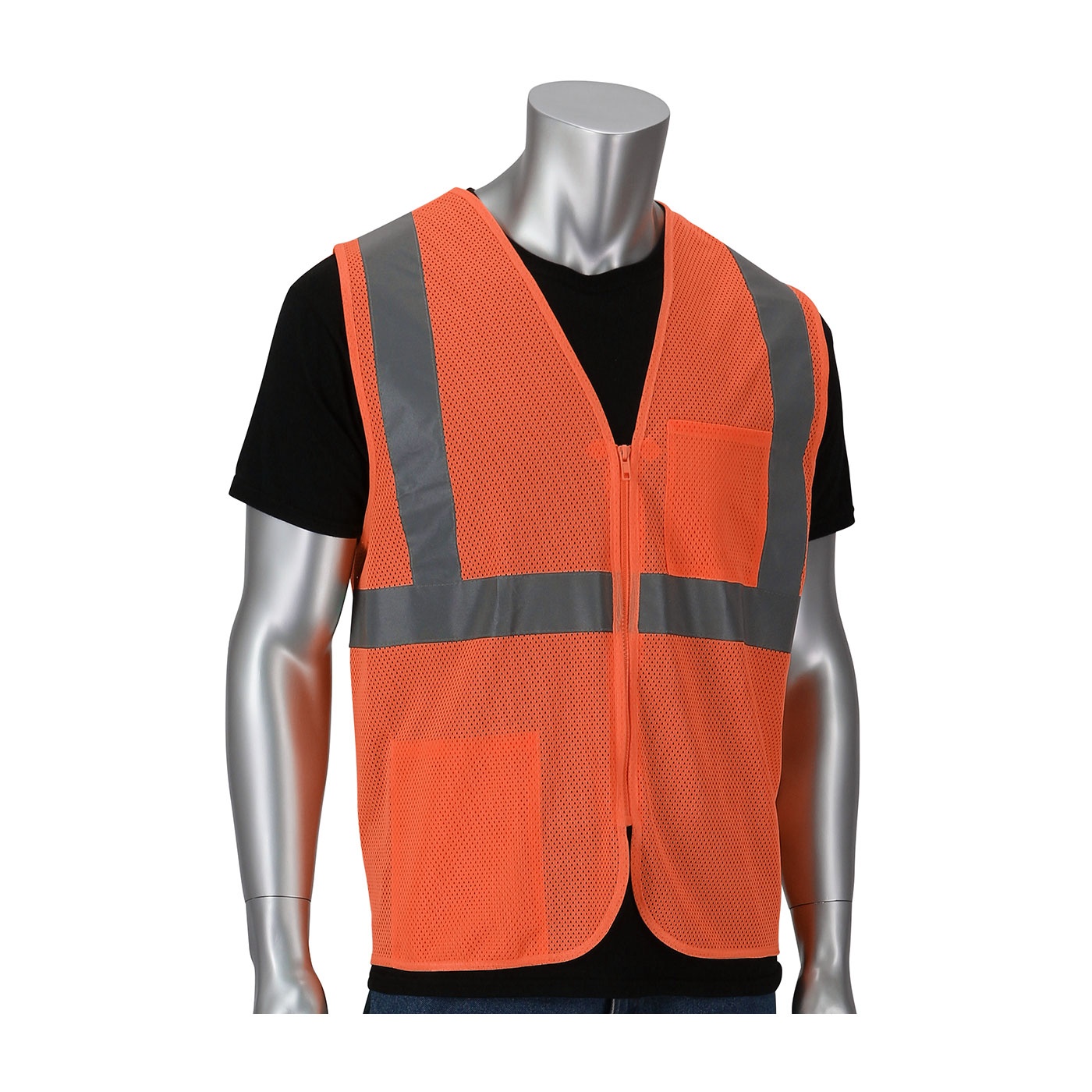 VEST SAF 2XL/3XL HI-VIZ ORN POLYEST MESH