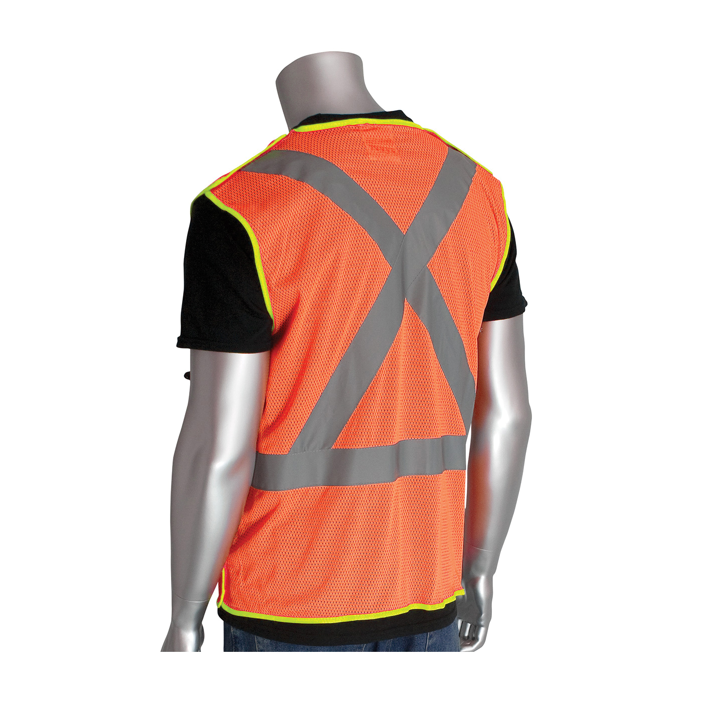 VEST SAF S HI-VIZ ORN POLYEST SIL 45IN