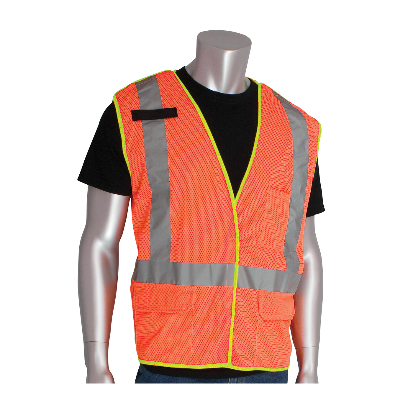 VEST SAF S HI-VIZ ORN POLYEST SIL 45IN