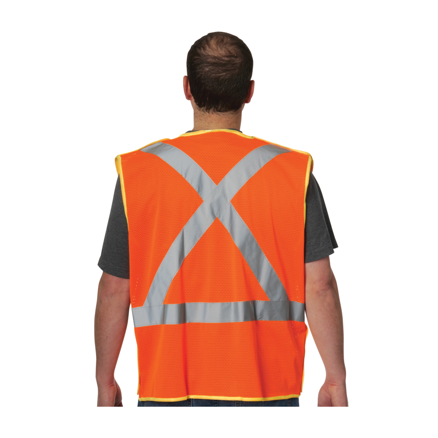 VEST SAF S HI-VIZ ORN POLYEST SIL 45IN