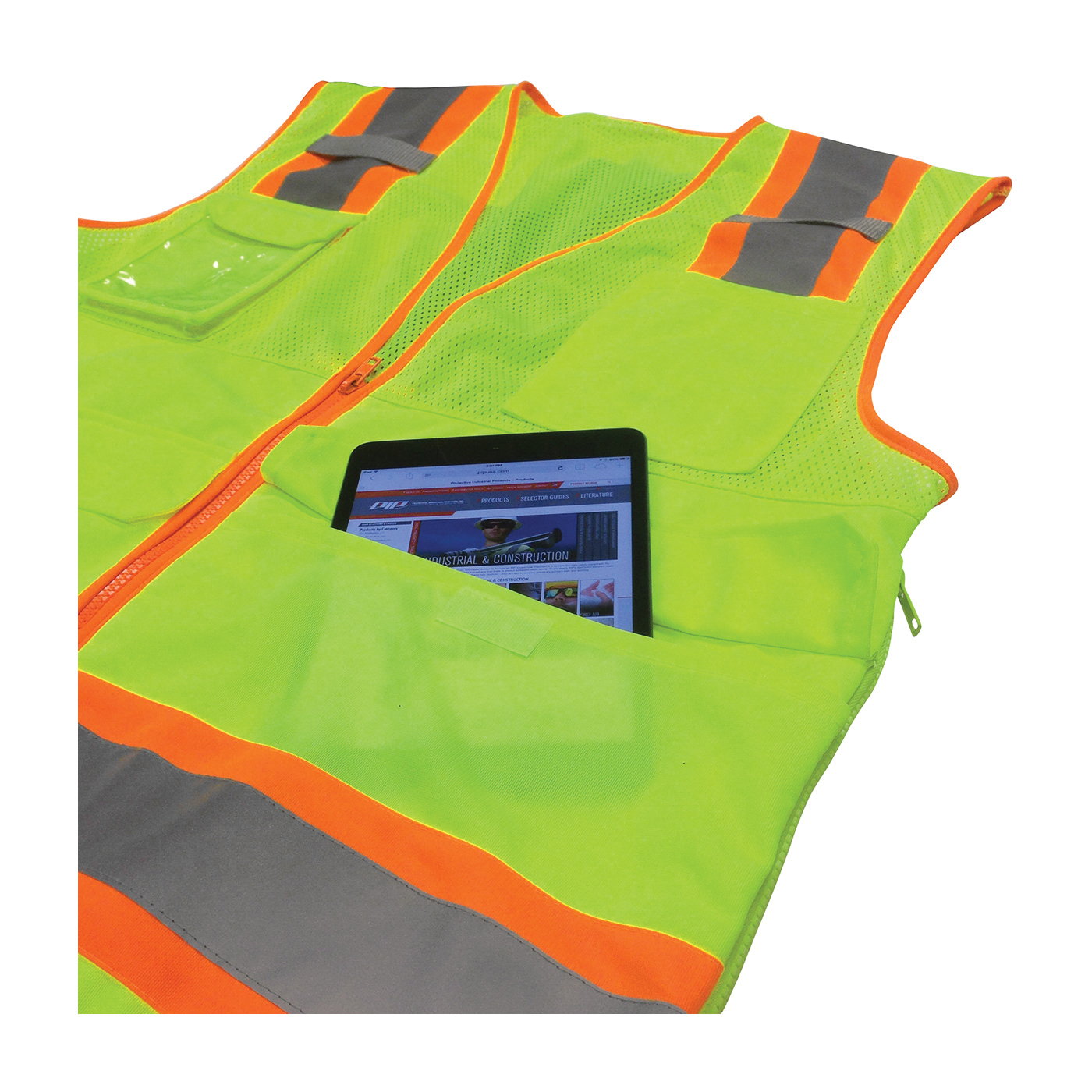 VEST TECH SURVEYOR S HI-VIZ LIME YEL