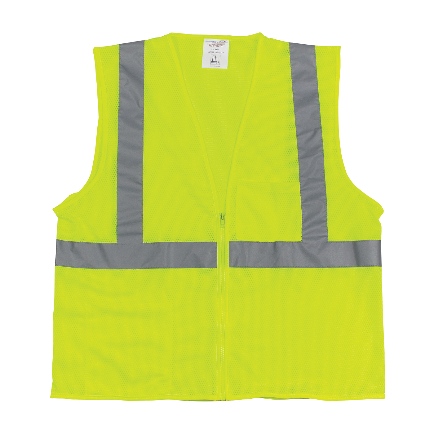 VEST SAF XL HI-VIZ LIME YEL POLYEST MESH
