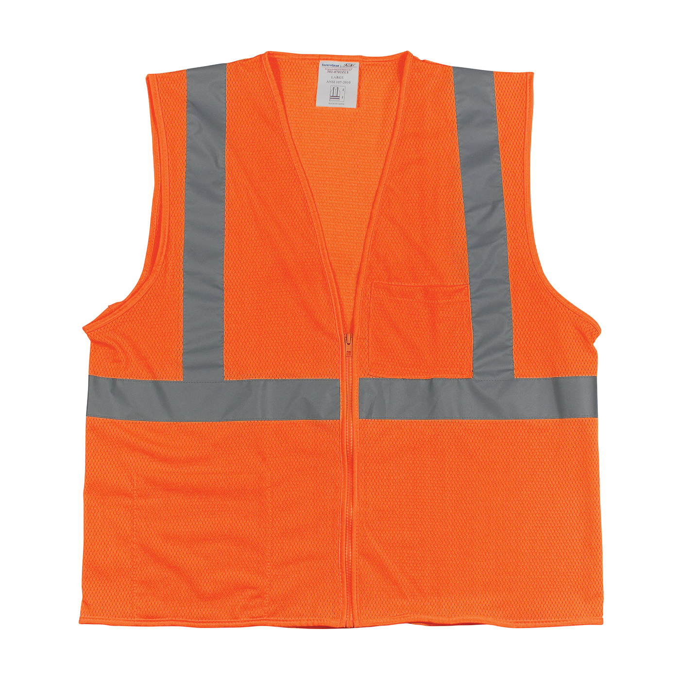 VEST SAF 3XL HI-VIZ ORN POLYEST MESH SIL