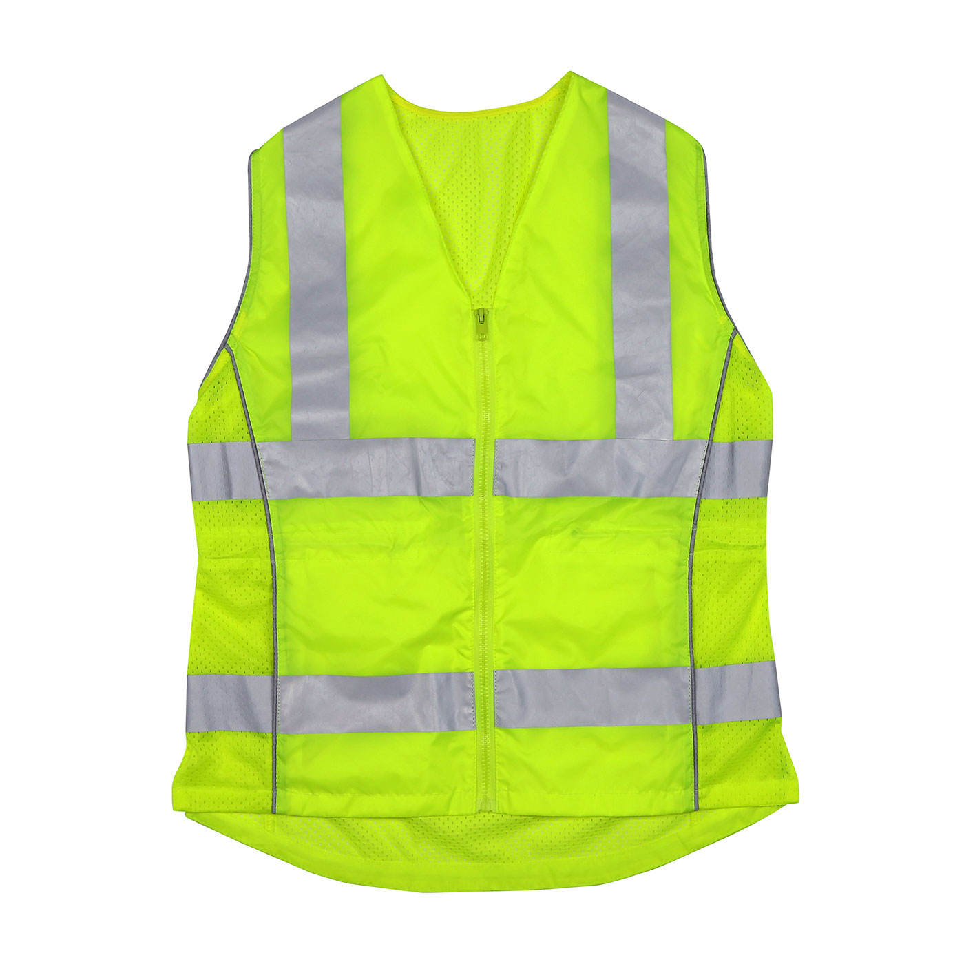 VEST CONTOURED L HI-VIZ YEL POLYEST MESH