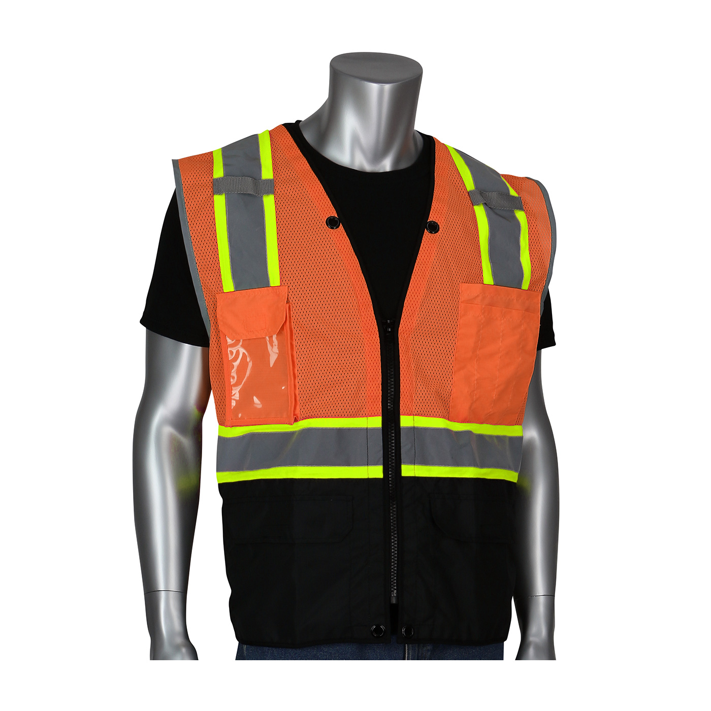 VEST SURVEYORS S HI-VIZ ORN POLYEST MESH