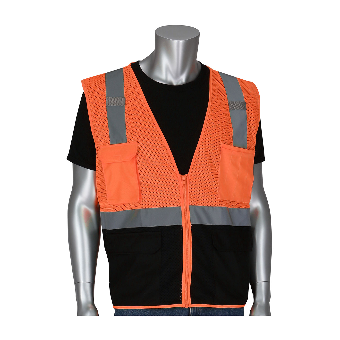 VEST SAF 4XL HI-VIZ ORN POLYEST MESH
