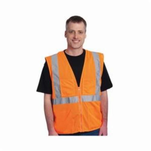 VEST SAF L HI-VIZ ORN POLYEST MESH SIL