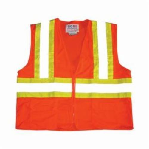 VEST SAF L HI-VIZ ORN POLYEST MESH 28IN