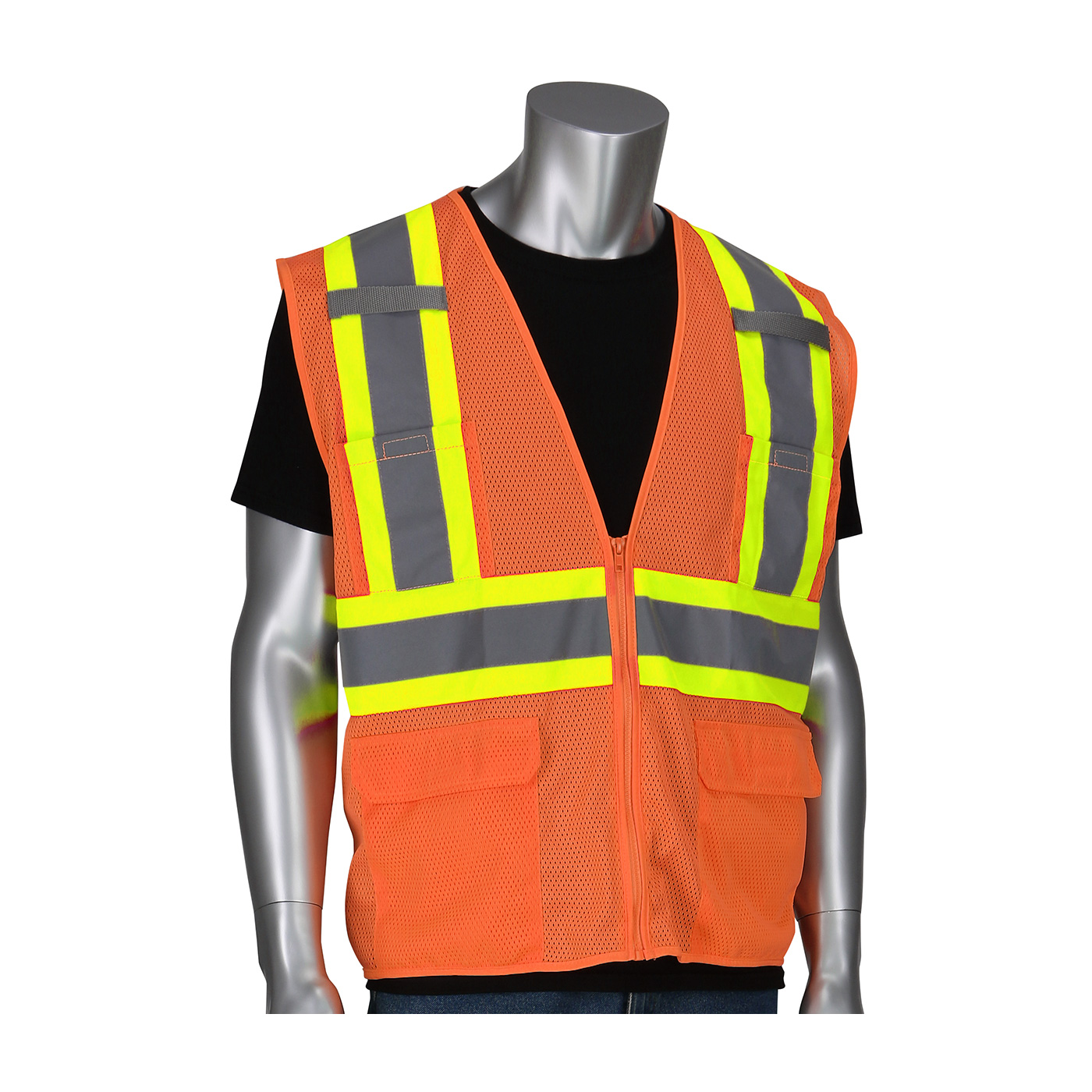 VEST SAF 4XL HI-VIZ ORN POLYEST MESH