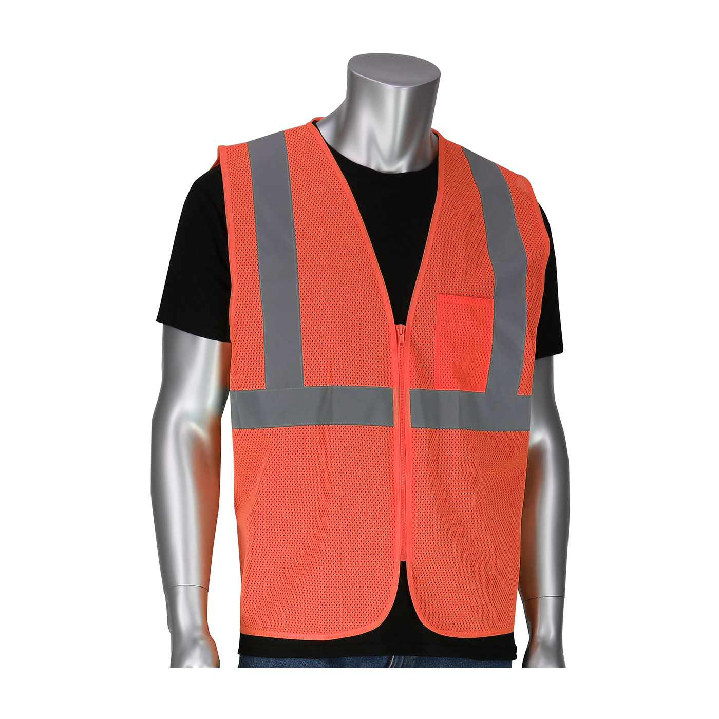 VEST SAF 4XL/5XL HI-VIZ ORN POLYEST MESH