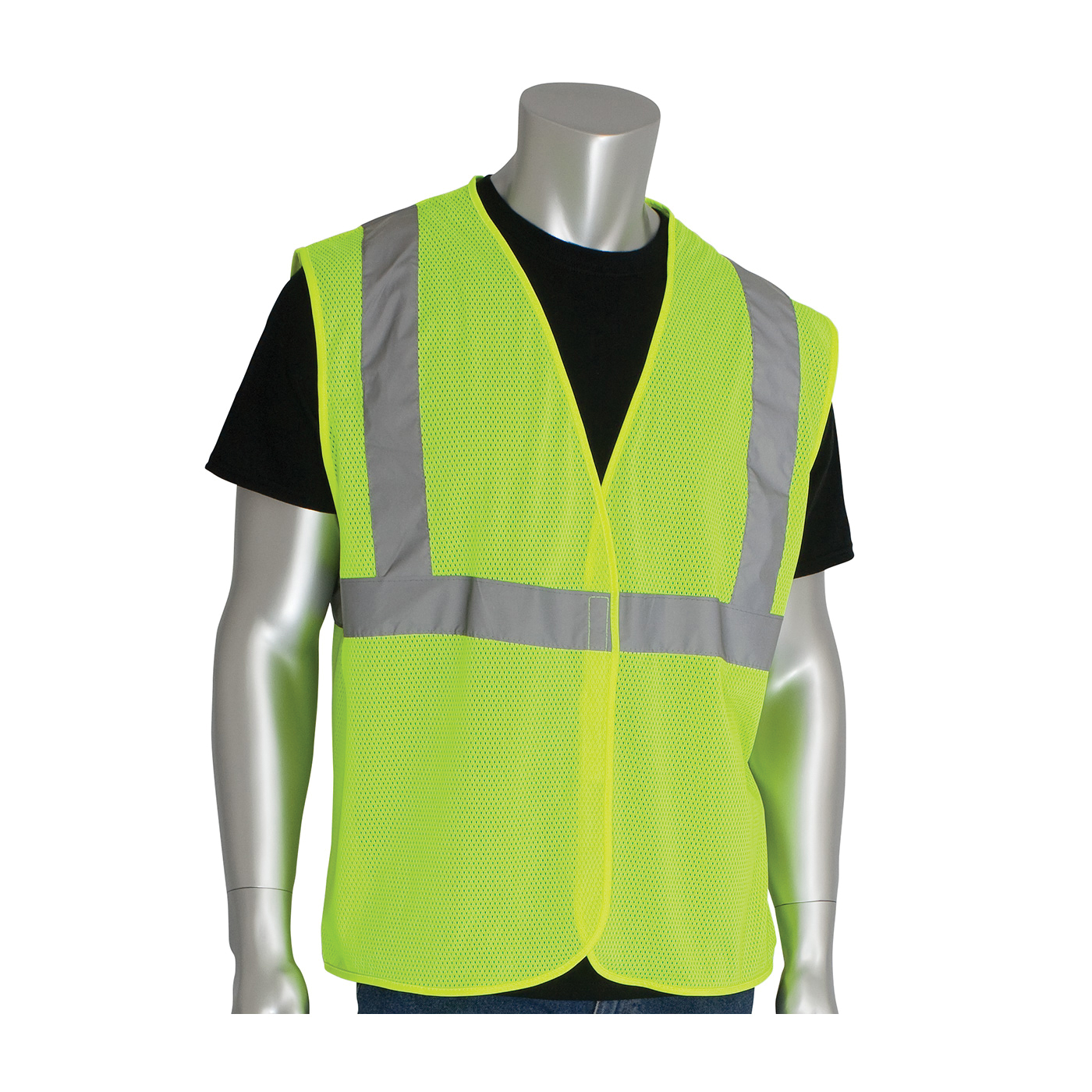VEST SAF M HI-VIZ LIME YEL POLYEST MESH