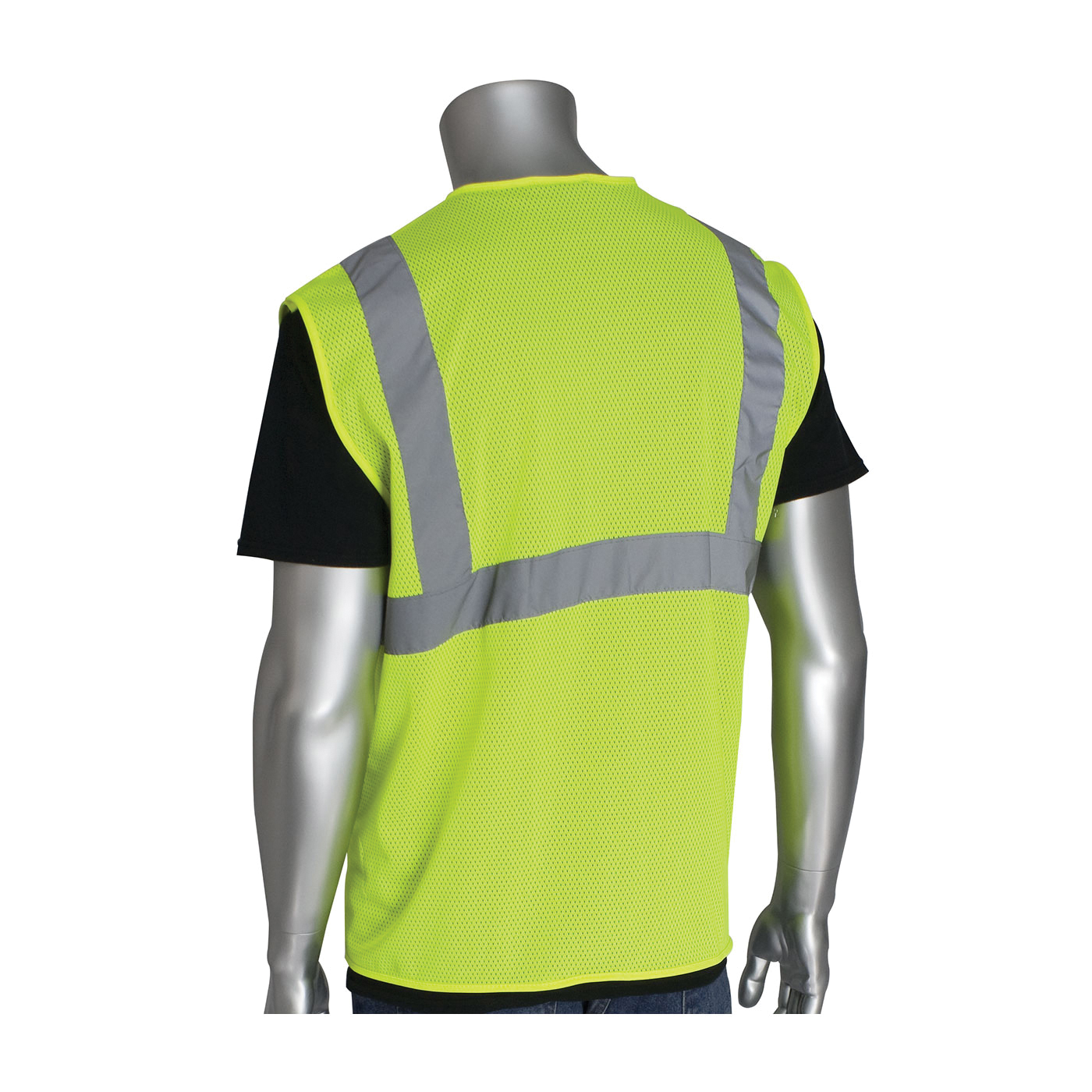 VEST SAF M HI-VIZ LIME YEL POLYEST MESH