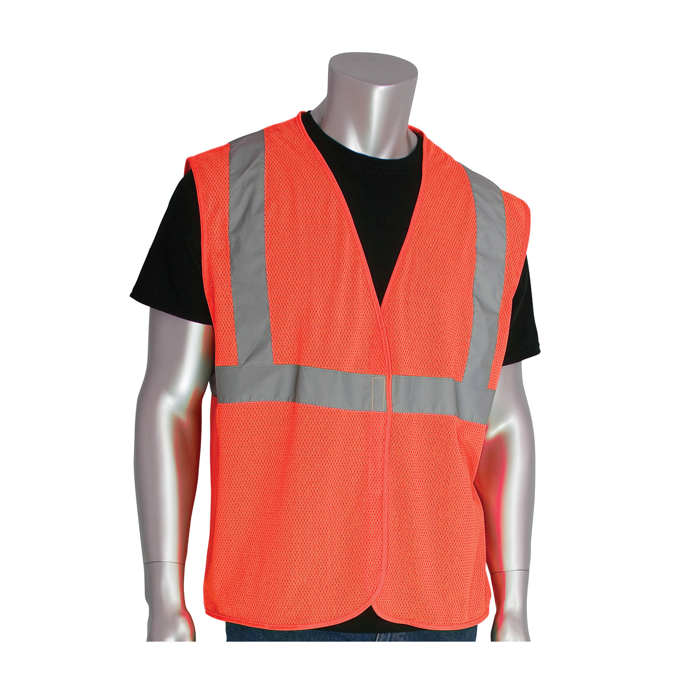 VEST SAF 2XL HI-VIZ ORN POLYEST MESH SIL