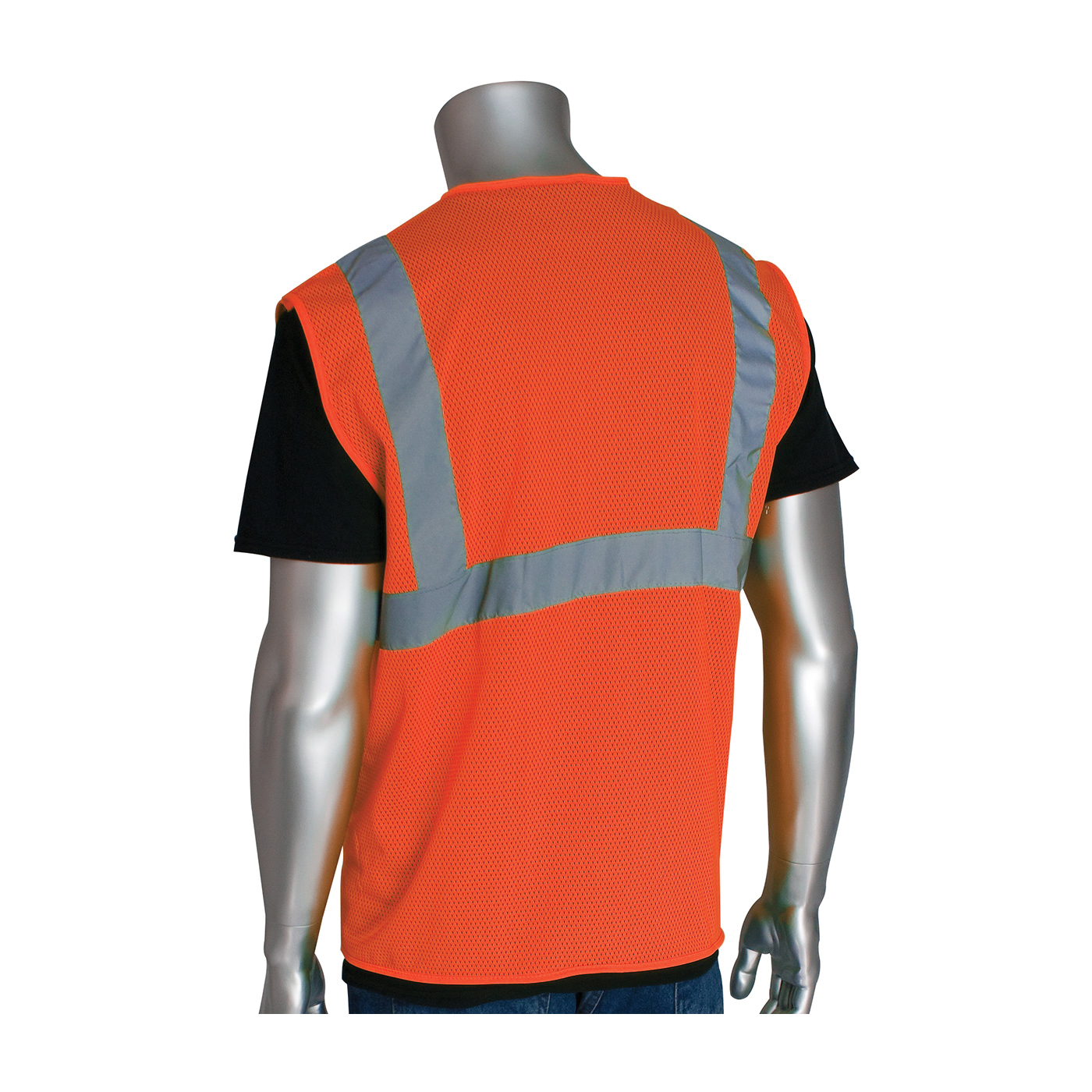 VEST SAF 2XL HI-VIZ ORN POLYEST MESH SIL