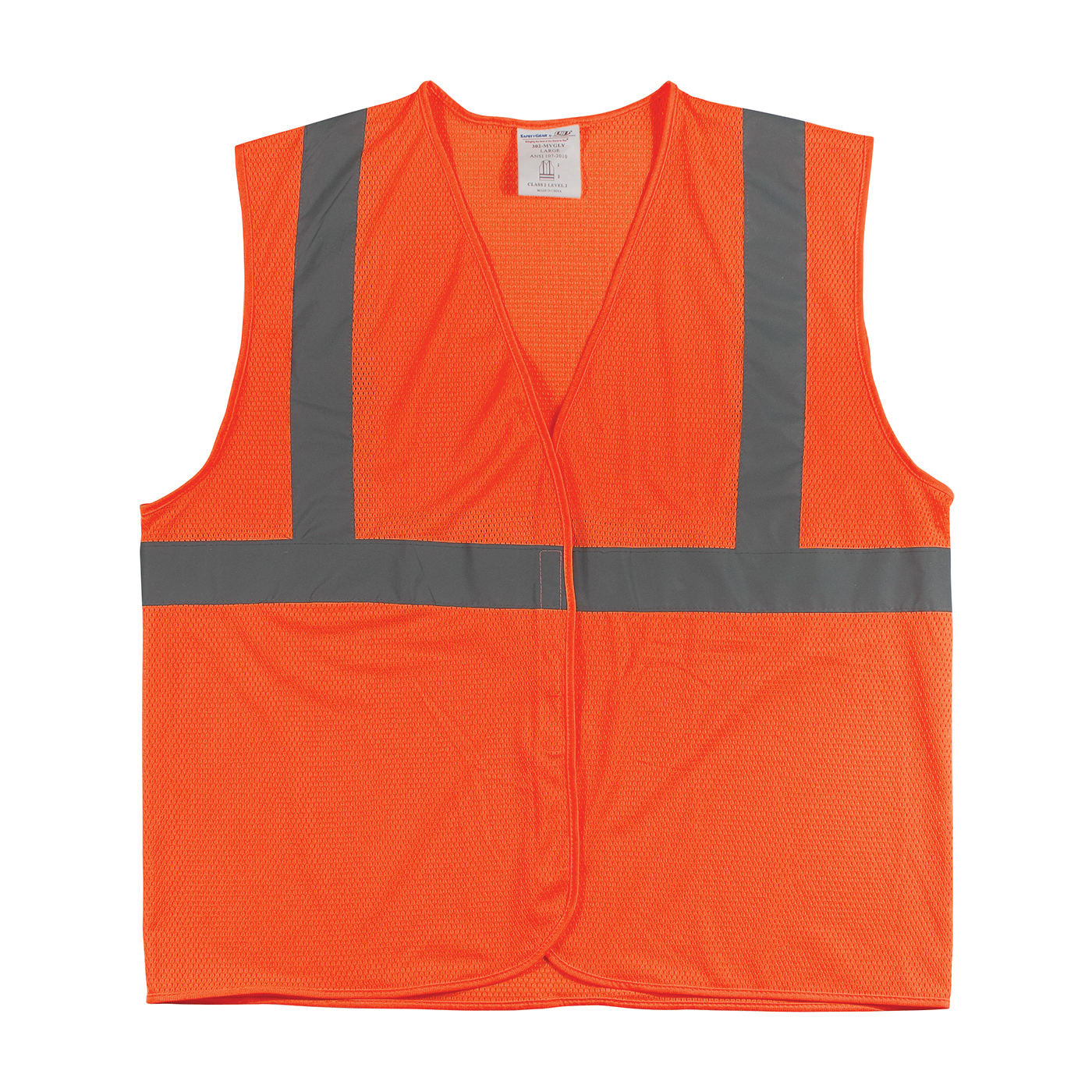 VEST SAF 2XL HI-VIZ ORN POLYEST MESH SIL