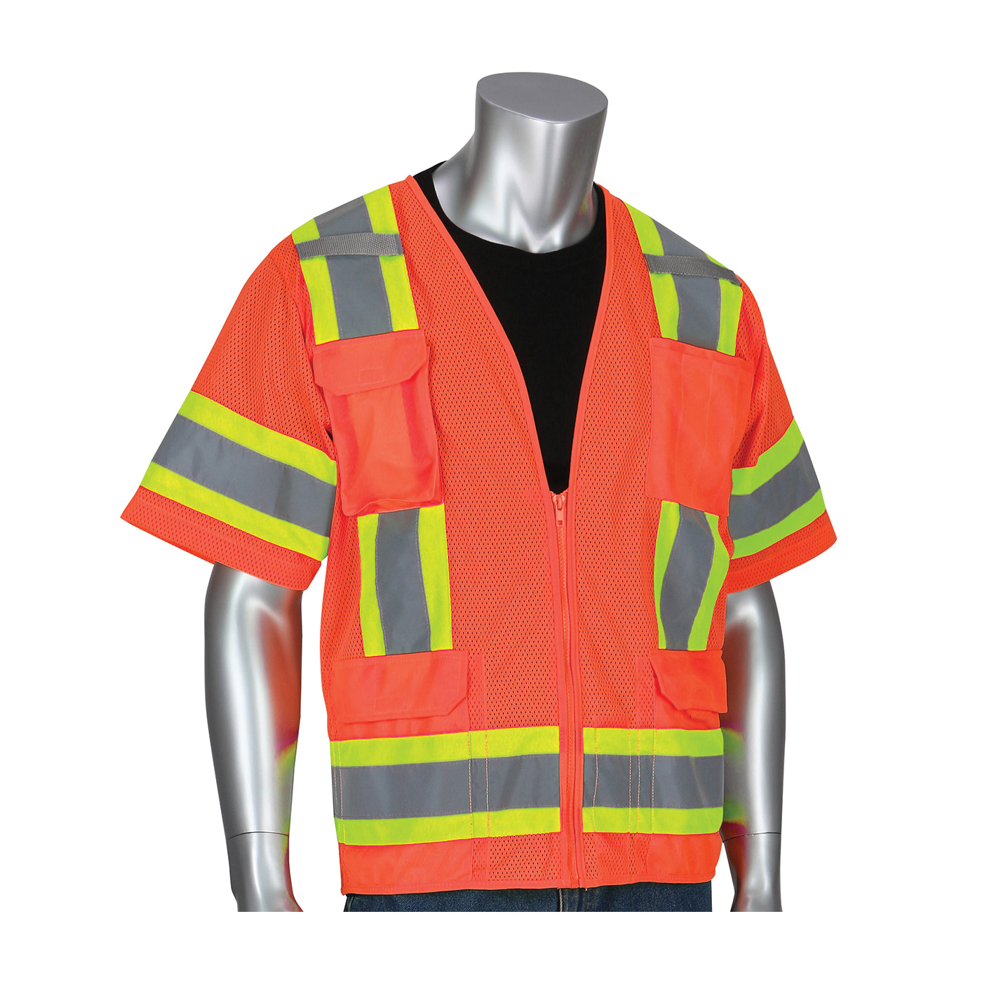 VEST SAF SURVEYOR XL HI-VIZ ORN SIL 52IN