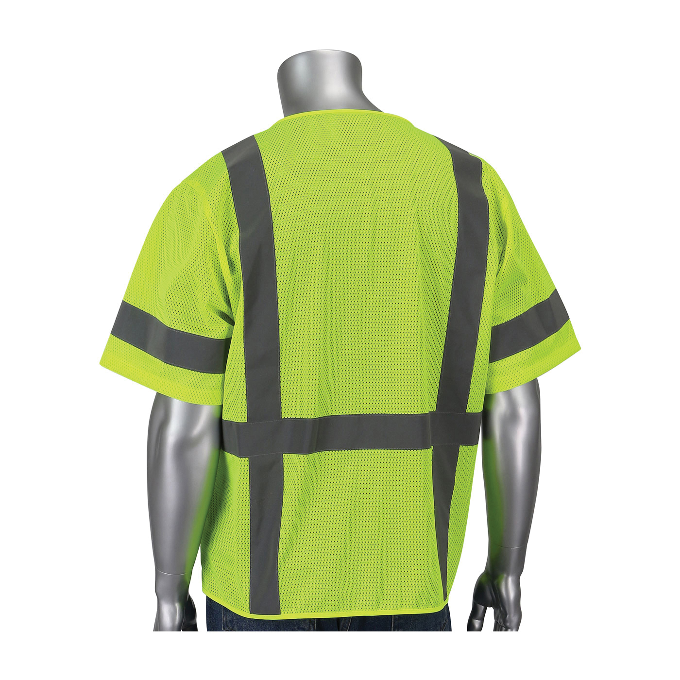 VEST SAF S BK/HI-VIZ LIME YEL POLYEST