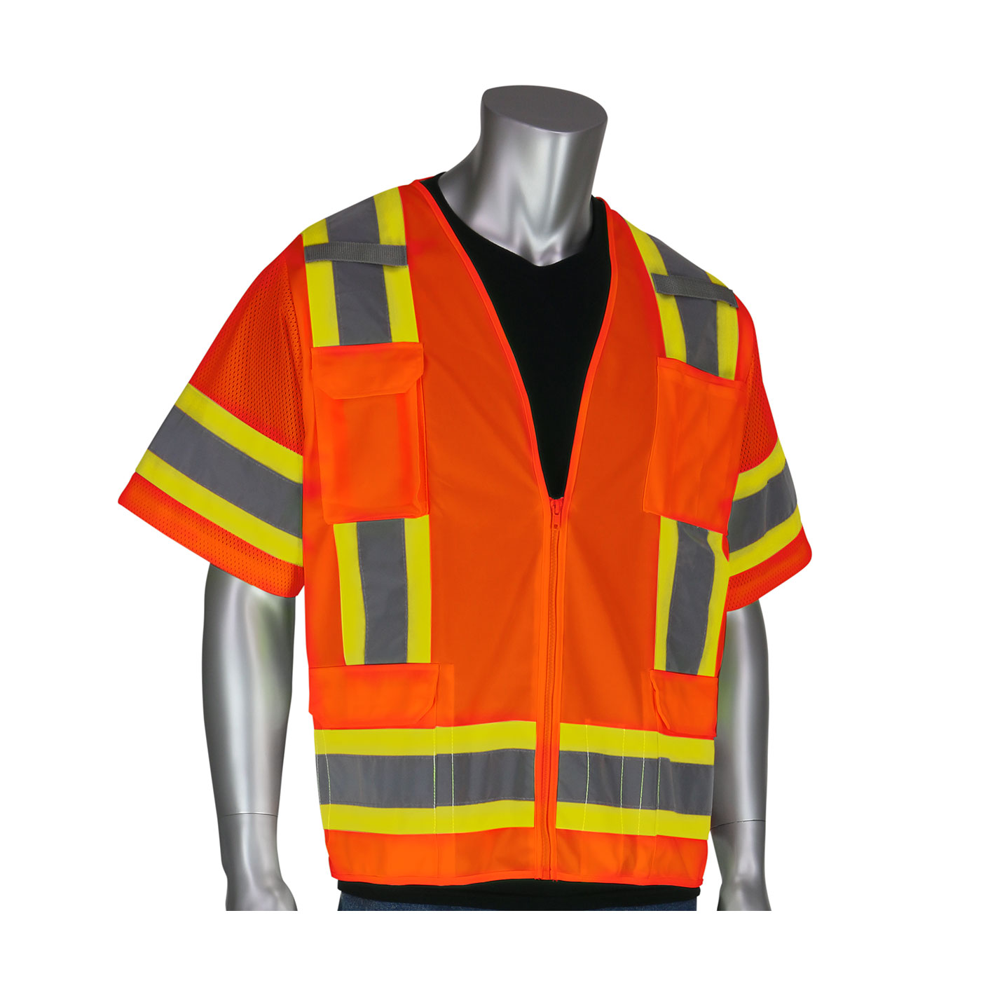 VEST SURVEYORS 6XL HI-VIZ ORN ZIPPER