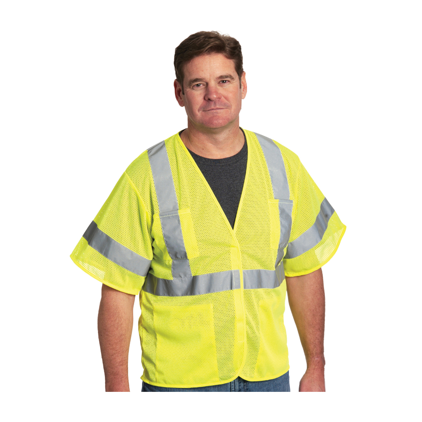 VEST SAF 6XL HI-VIZ LIME YEL SIL