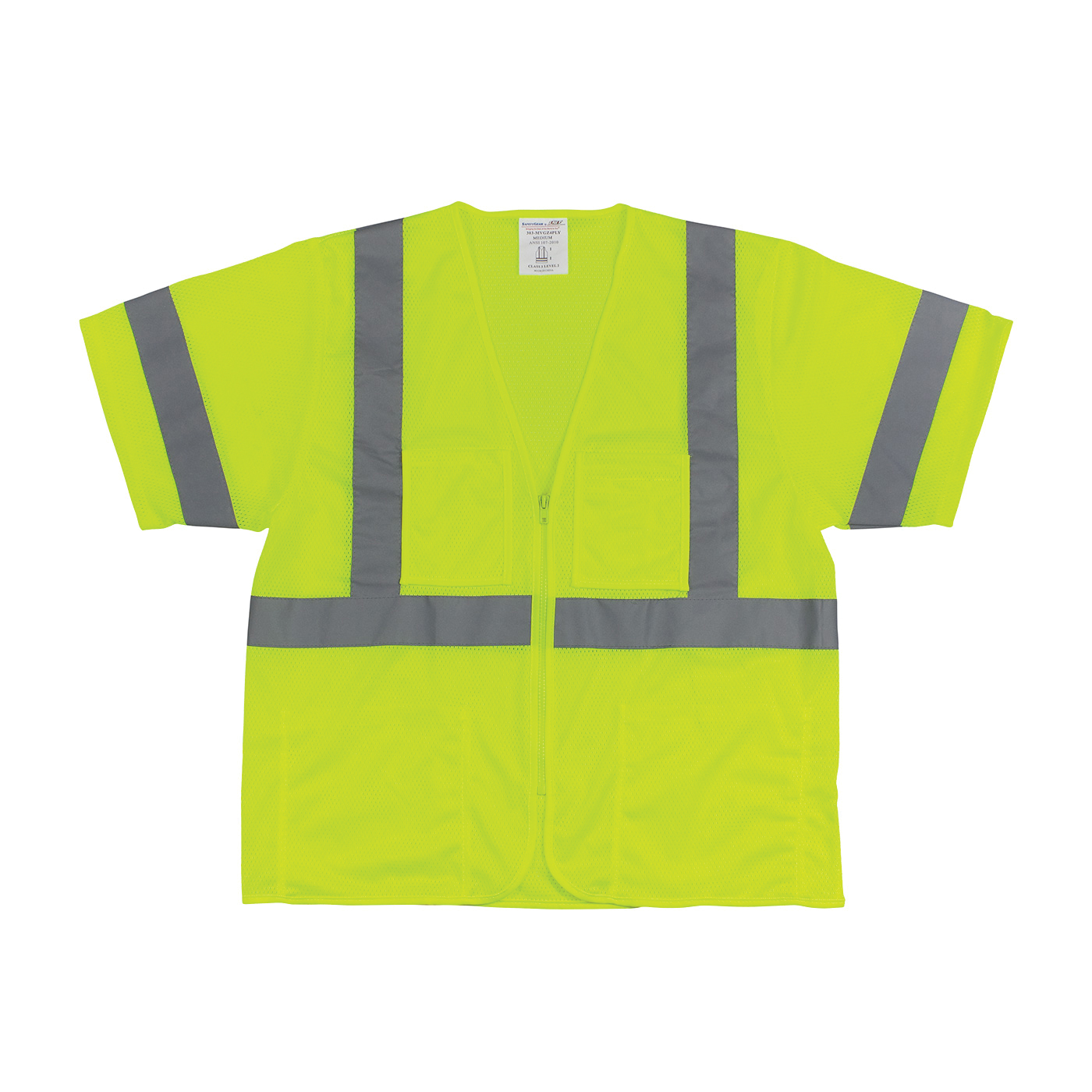 VEST SAF S HI-VIZ LIME YEL POLYEST MESH