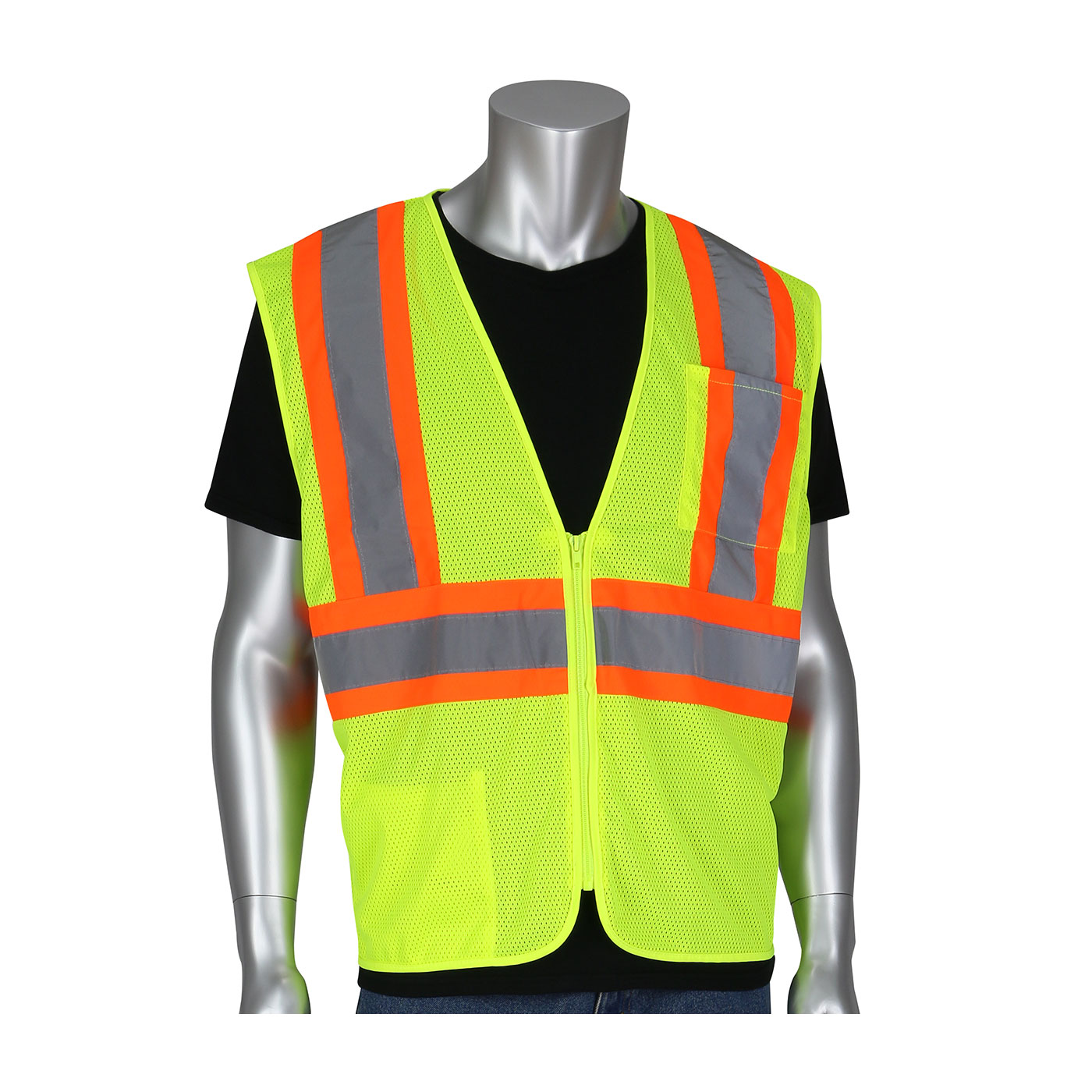 VEST SAF XL HI-VIZ YEL POLYEST MESH