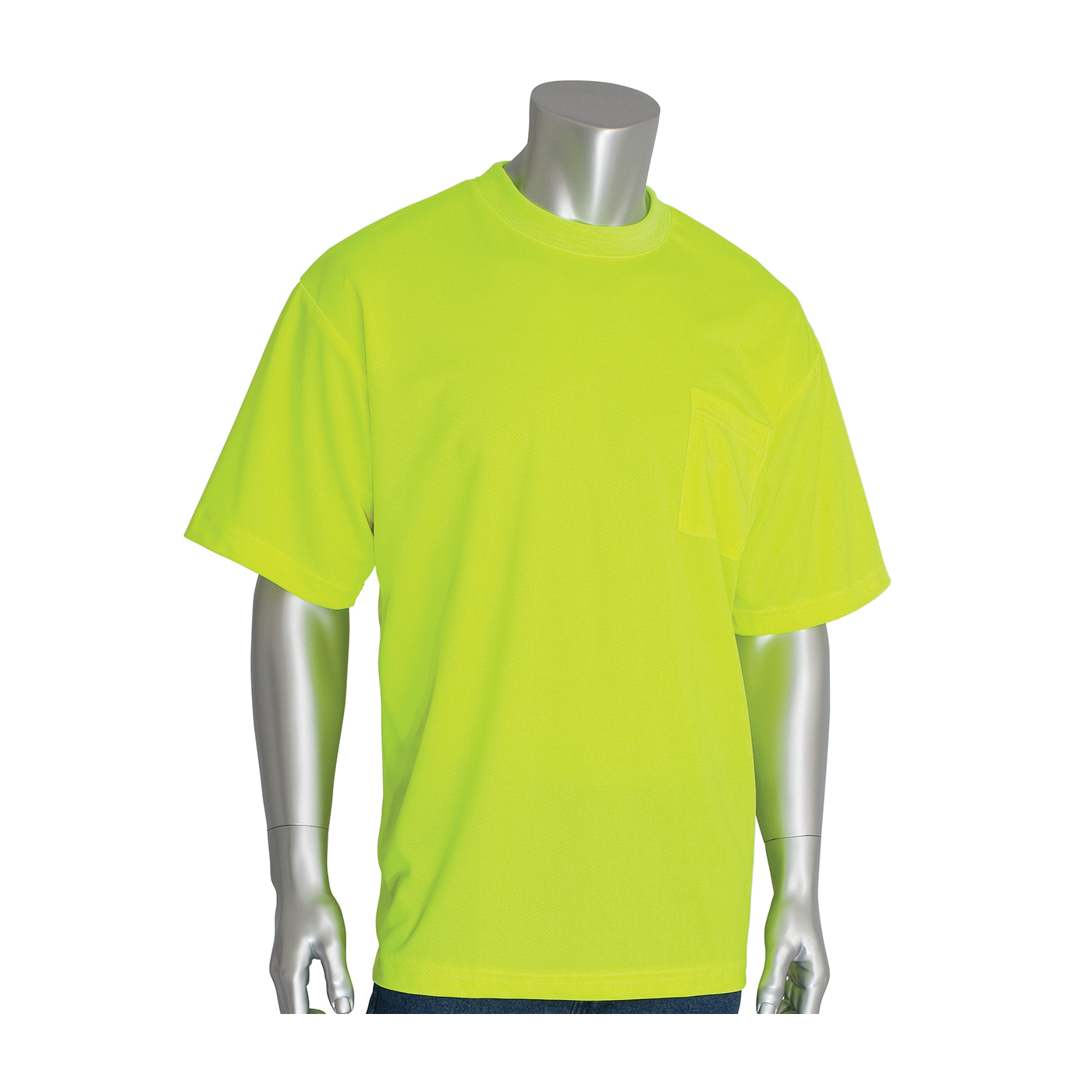 T-SHIRT NECK CREW L HI-VIZ LIME YEL 5OZ