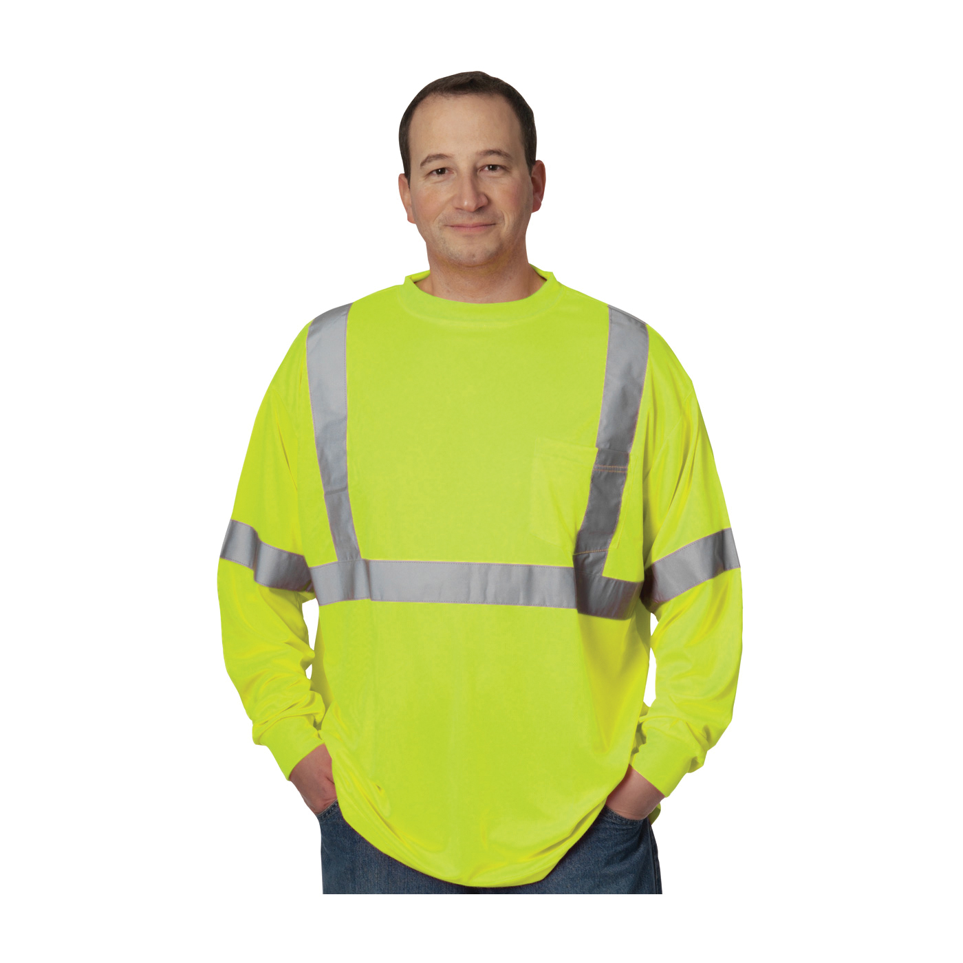 T-SHIRT NECK CREW 2XL HI-VIZ LIME YEL