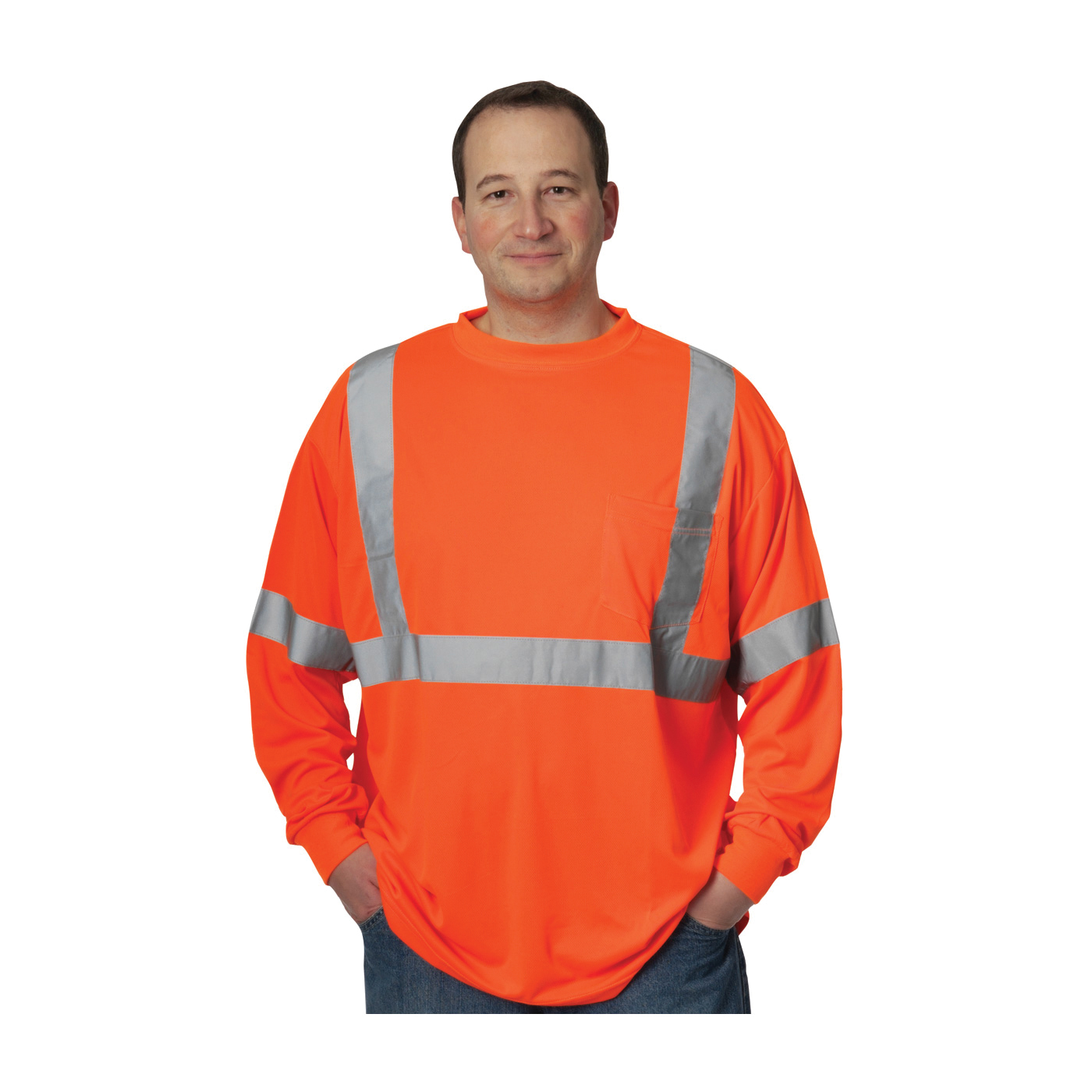 T-SHIRT NECK CREW 3XL HI-VIZ ORN 59.1IN