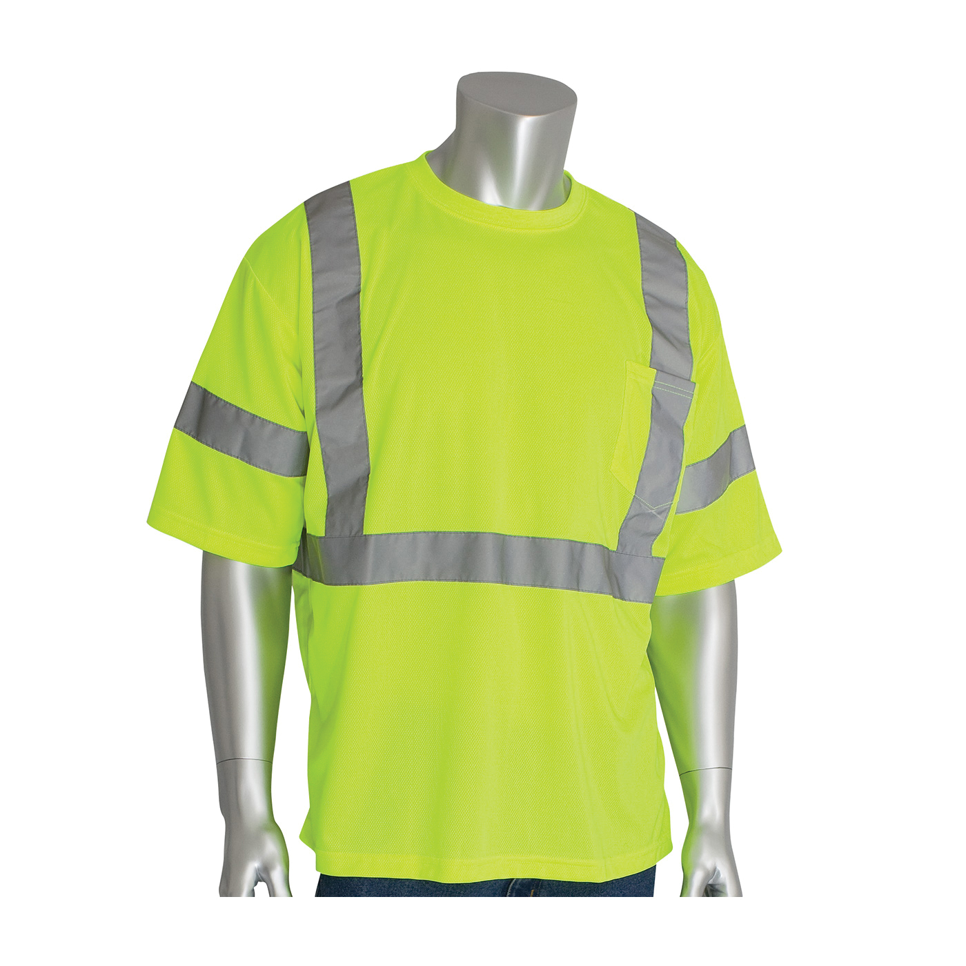 T-SHIRT NECK CREW S HI-VIZ LIME YEL 44IN