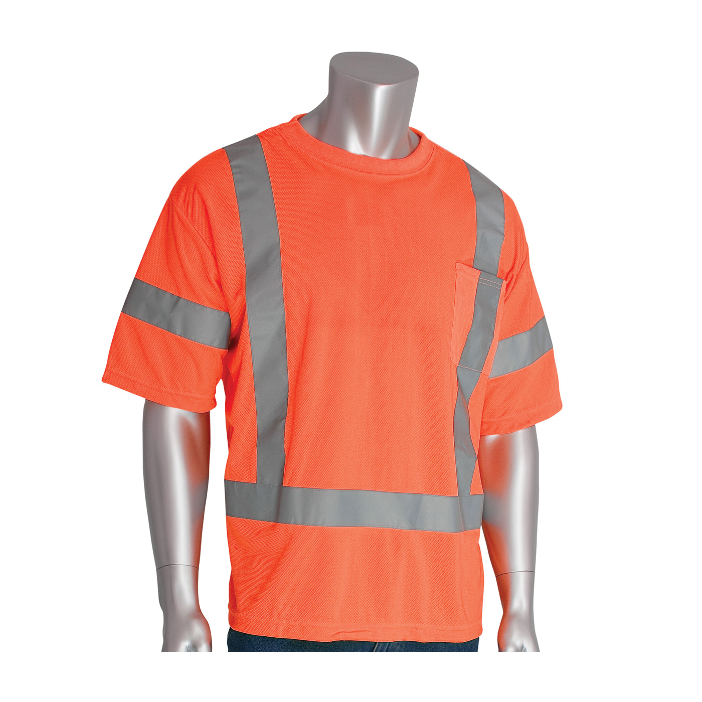 T-SHIRT NECK CREW 5XL HI-VIZ ORN 35IN