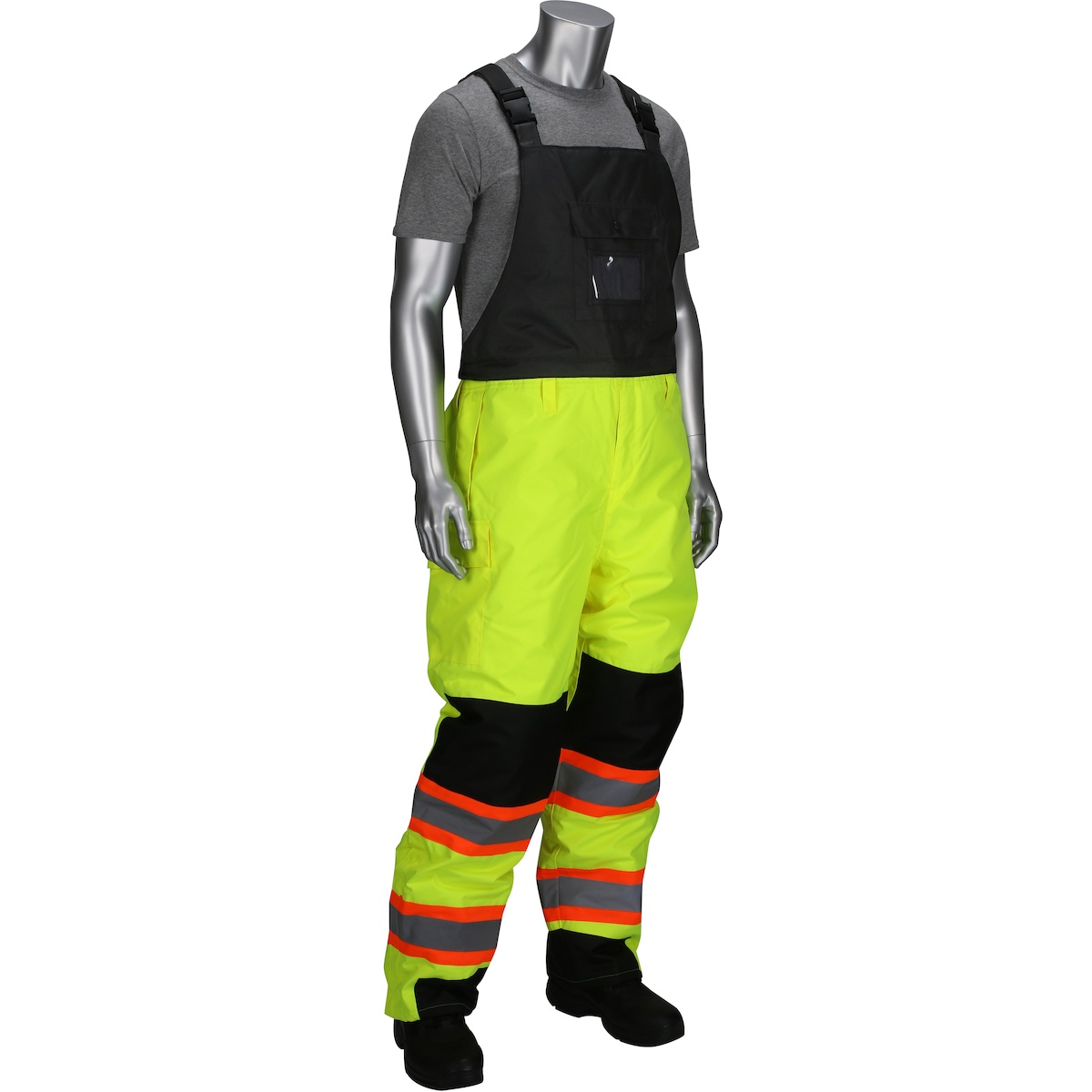 OVERALL BIB 2XL HI-VIZ YEL 46-1/2IN