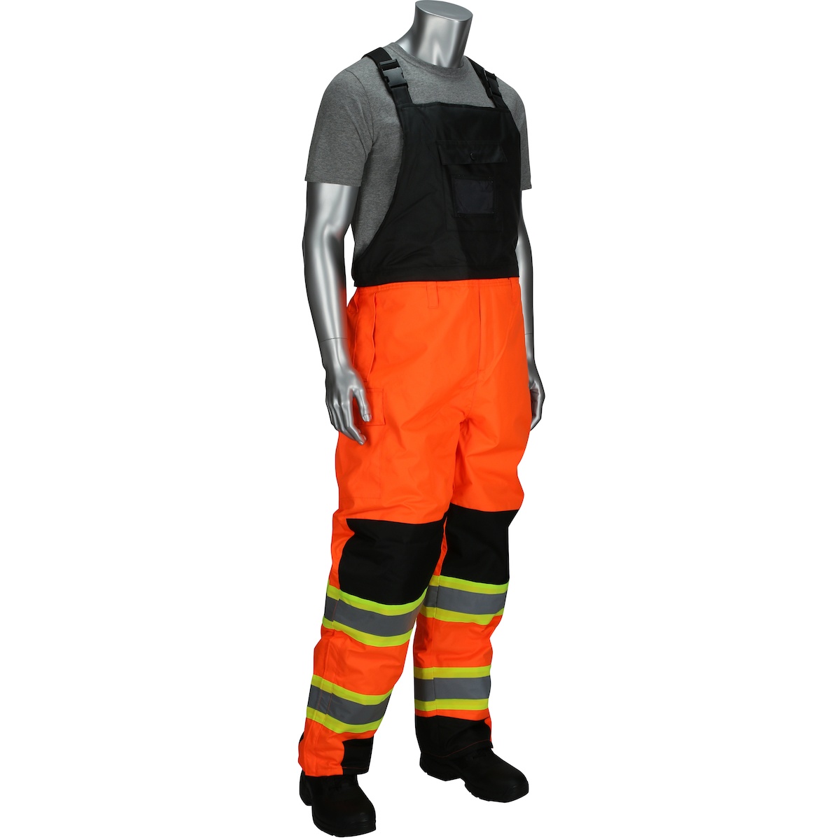 OVERALL BIB 2XL HI-VIZ ORN 46-1/2IN